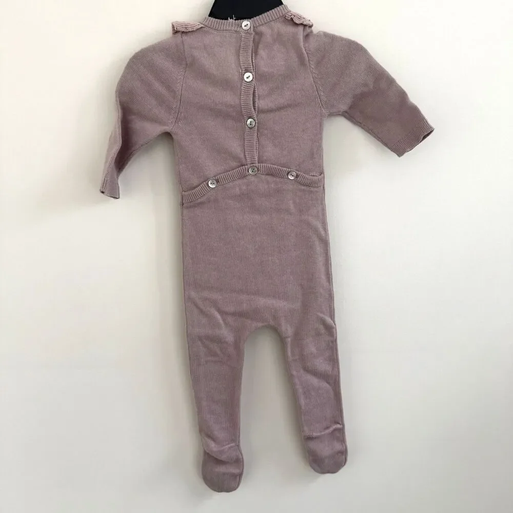 Noo Vel By Maniere Knit Infant Long Sleeve Sweater Outfit Button Back Sz 9 M NEW